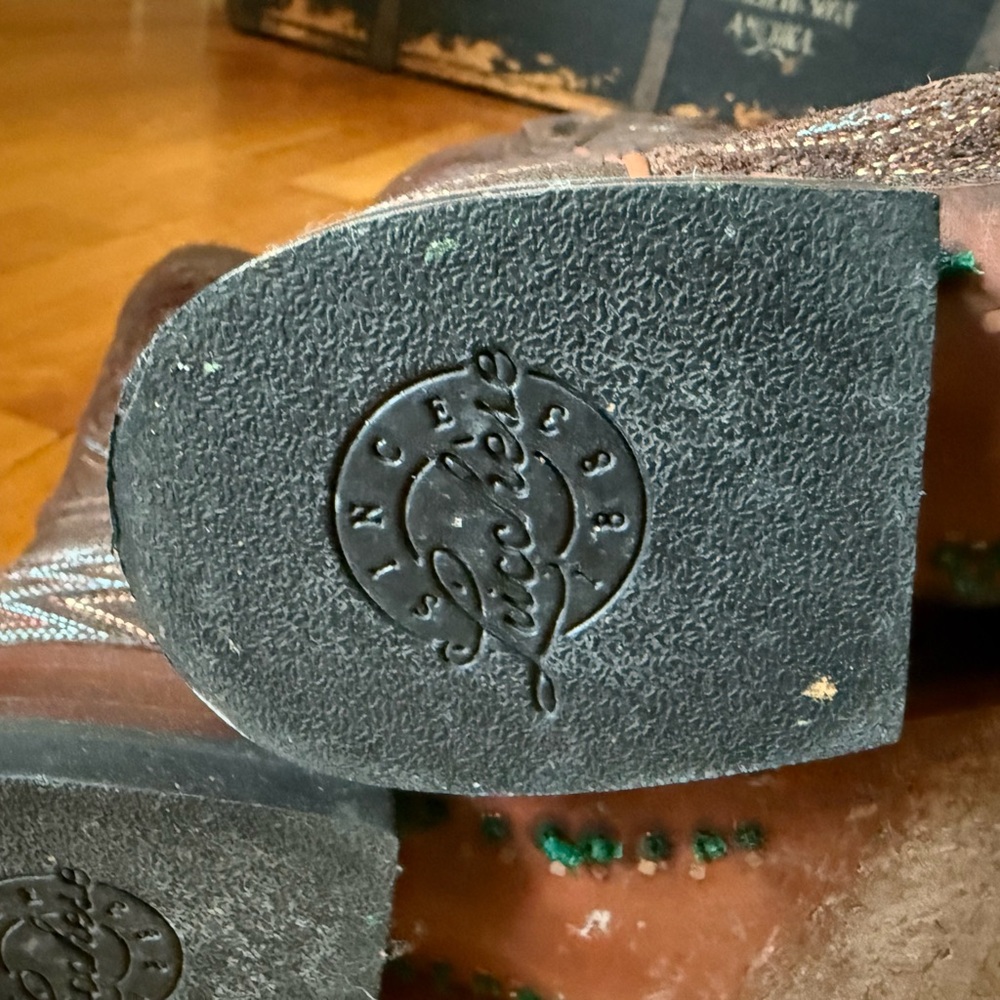 Lucchese Dark Brown Leather Boots - Picture 6 of 16